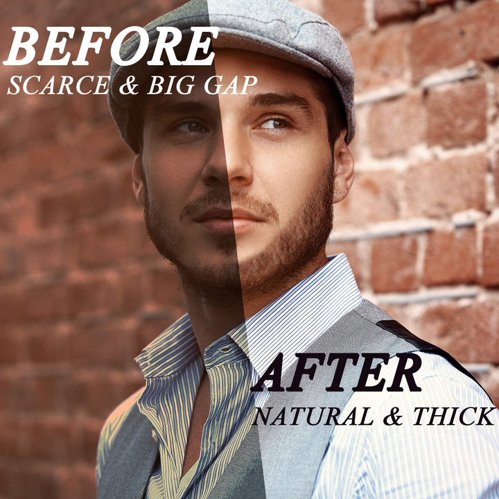 Beard Pencil Filler for Men - Water Resistance, Sweat Proof, Long Lasting &amp; Natural Finish barber Pencil, Mustache Repair Shape, Two more Pencil Replacement Tip (black)