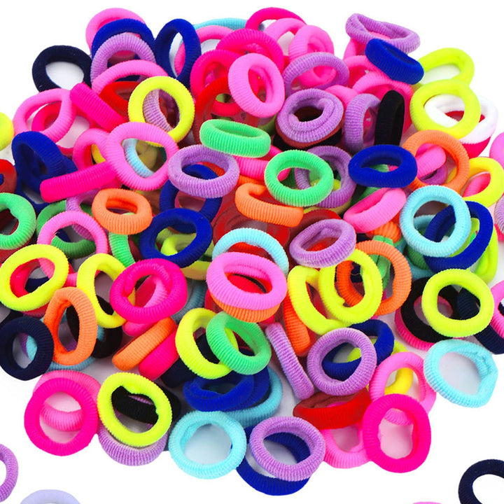 100 Pieces Elastic Hair Ties Mini Bands Tiny Rubber Colored Girls Ponytail Holders For Baby Kids