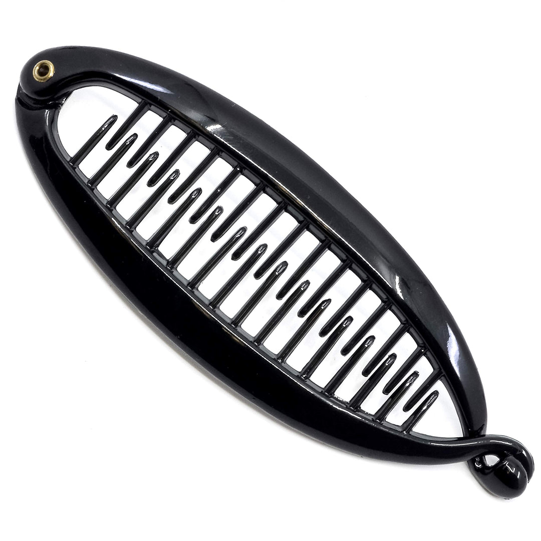 Paris NV136 5.5 inch French Banana Clip Hair Comb Classic Girls Updo Flexible Ponytail Holder Interlocking Banana Combs, Fashion Durable Styling Hair Accessories for Women, Made in France