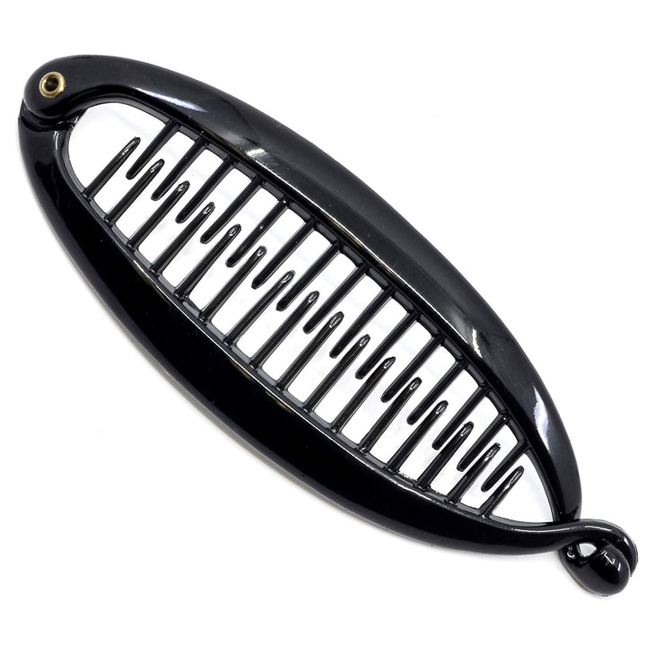 Paris NV136 5.5 inch French Banana Clip Hair Comb Classic Girls Updo Flexible Ponytail Holder Interlocking Banana Combs, Fashion Durable Styling Hair Accessories for Women, Made in France