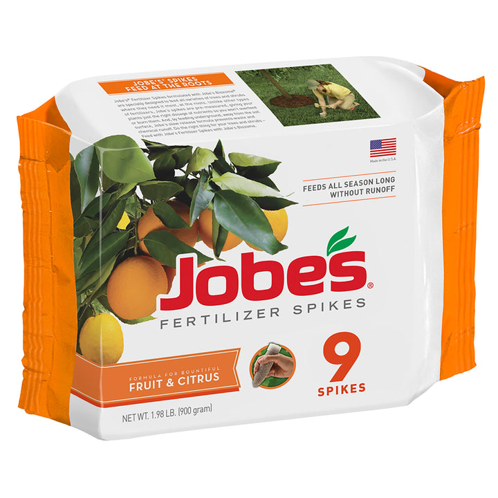 Jobe’s Garden Fertilizer Spikes, Easy Plant Care Slow Release Fertilizer for Fruit and Citrus Plants and Trees, 9 Count