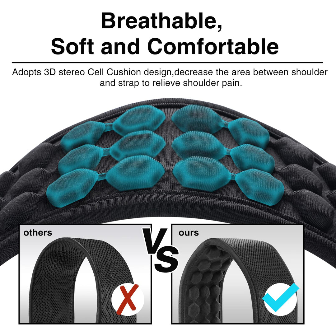 Guitar Strap Padded,Air Cushion Padded Bass Guitar Strap for Bass, Electric &amp; Acoustic Guitars Pad for Bass Straps within 2.7 Width Decompression Shoulder Strap Pad Suitable for Guitar Straps