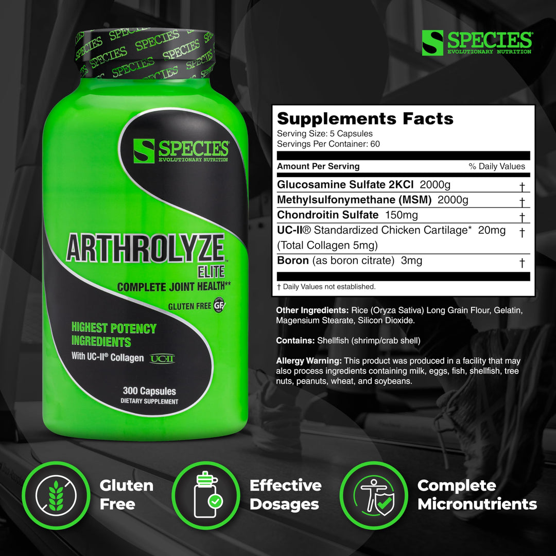 Arthrolyze Joint Repair Supplement, Fortified with UC-II Collagen, MSM, Glucosamine, Chondroitin, High Potency Connective Tissue &amp; Joint Support (300 Capsules)