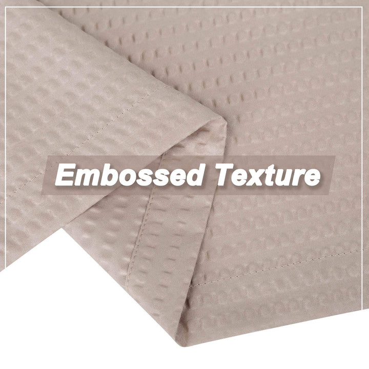 Cafe Curtains 24 Inch Length, Embossed Textured Soft Microfiber Rod Pocket Kitchen Tier Curtains for Windows Short Bathroom Window Curtains, Taupe, 30 Wx24 Lx2