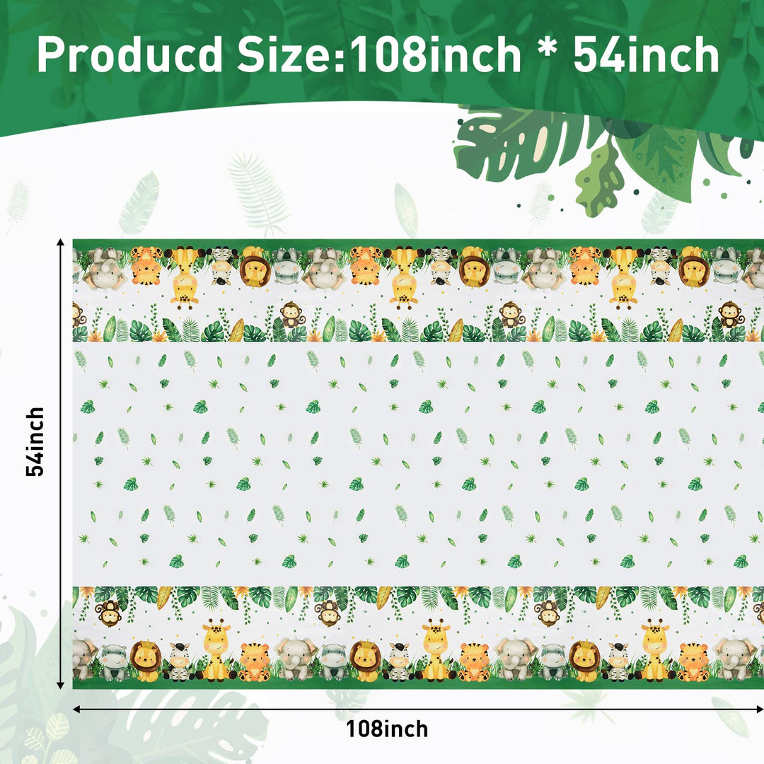 Rowland County 3Pcs Jungle Safari Tablecloths, Jungle T