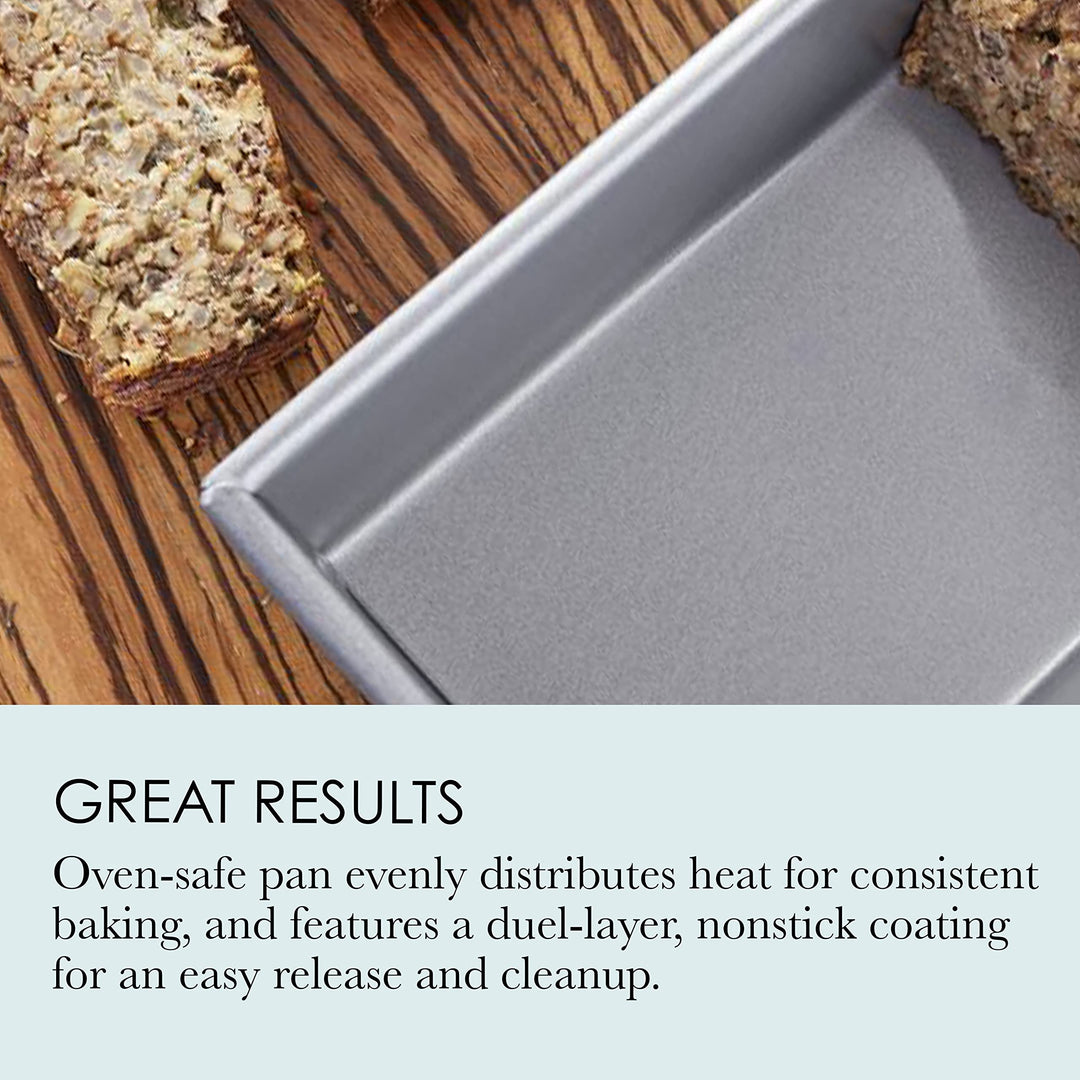 Commercial II Non-Stick Mini Loaf Pans, 5-3/4 by 3-1/4 by 2-1/4-Inch, Gray , 4 Count (Pack of 1)