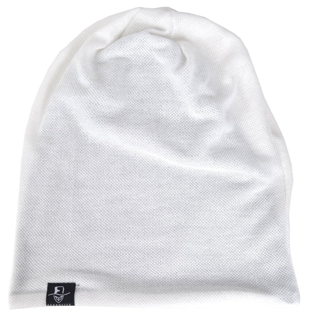 Men Slouch Hollow Beanie Thin Summer Cap Skullcap (Solid White1)