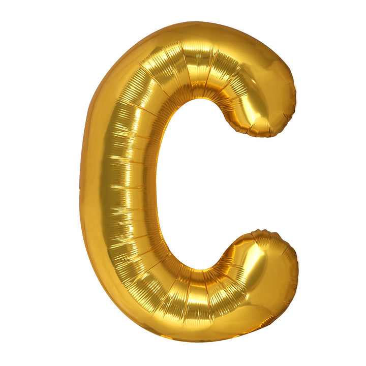 40 Inch Giant Gold Letter C Balloon Birthday Party Decorations Mylar Foil Big Alphabet Helium Balloon, 40 Pieces