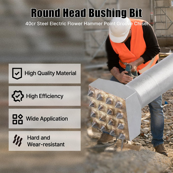SDS Plus Bushing Tool 16 Tips, 6&#39;&#39; X 1-1/4&#39;&#39; Square Head Concrete Roughness Coating Remove Bushing Bit for Rotary Hammer, Chisel Drill Bit for Masonry, Brick Wall
