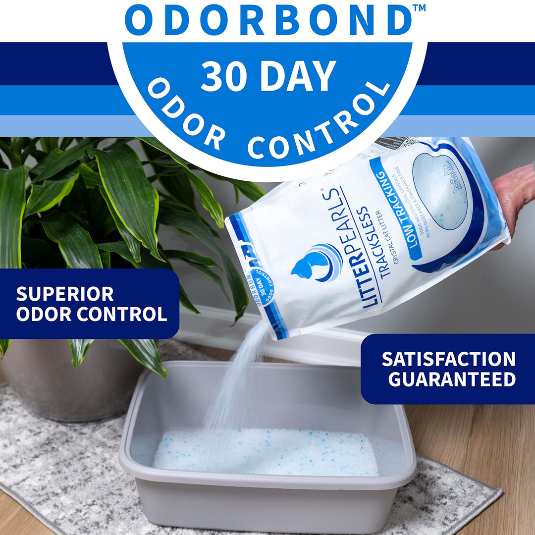 Tracksless Unscented Non-Clumping Crystal Cat Litter with Odorbond, 20 Pounds