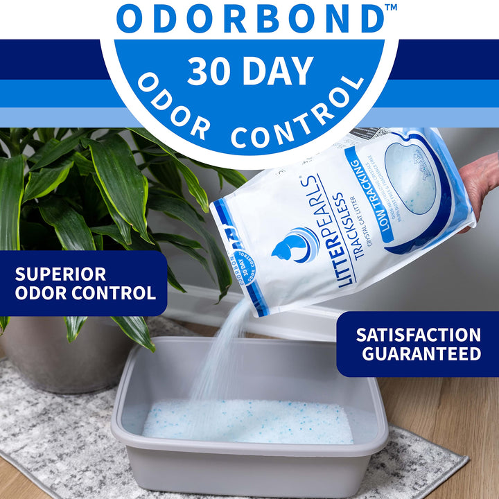 Tracksless Unscented Non-Clumping Crystal Cat Litter with Odorbond, 20 Pounds