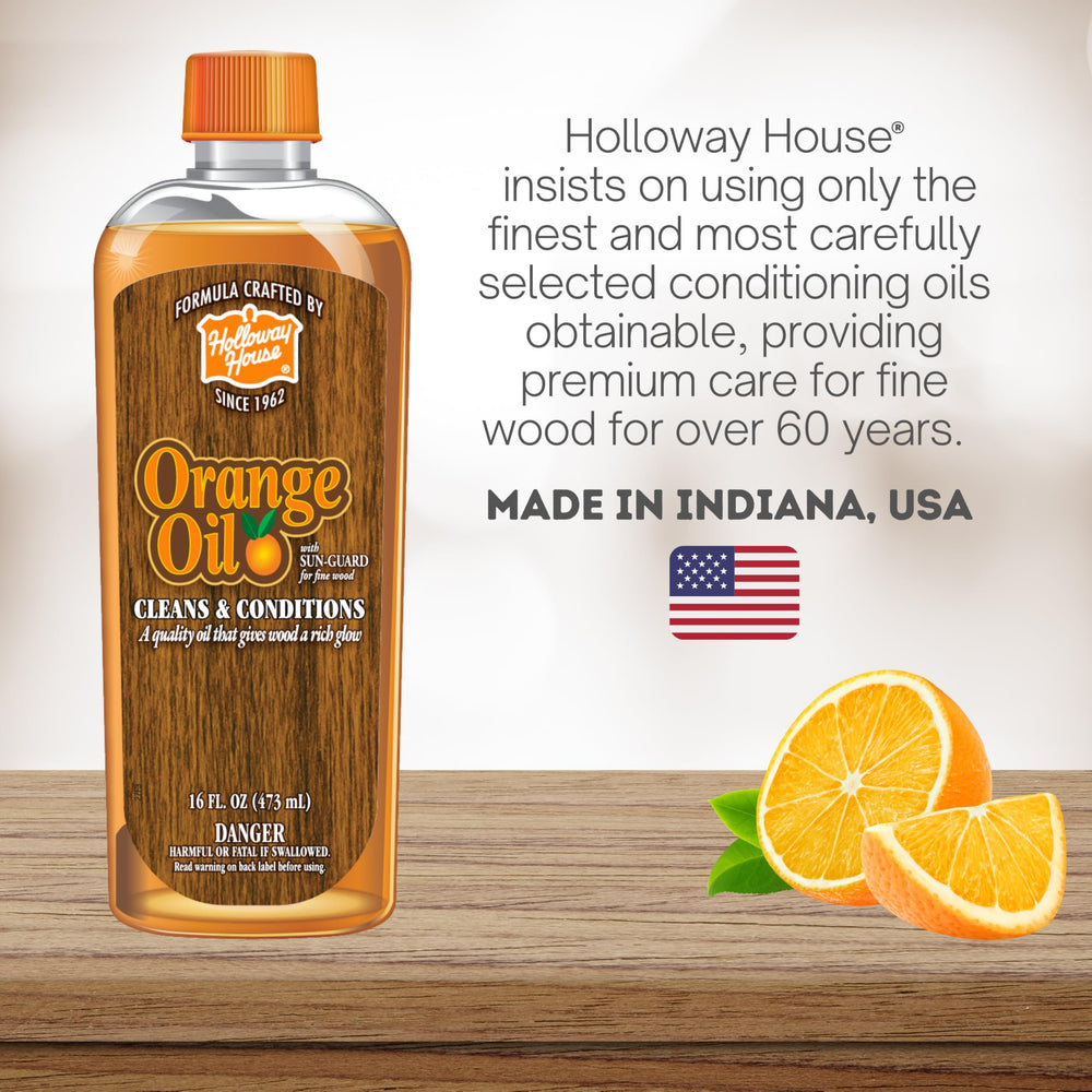 Holloway House Pure Orange Oil For Fine Wood, 16 Ounce 