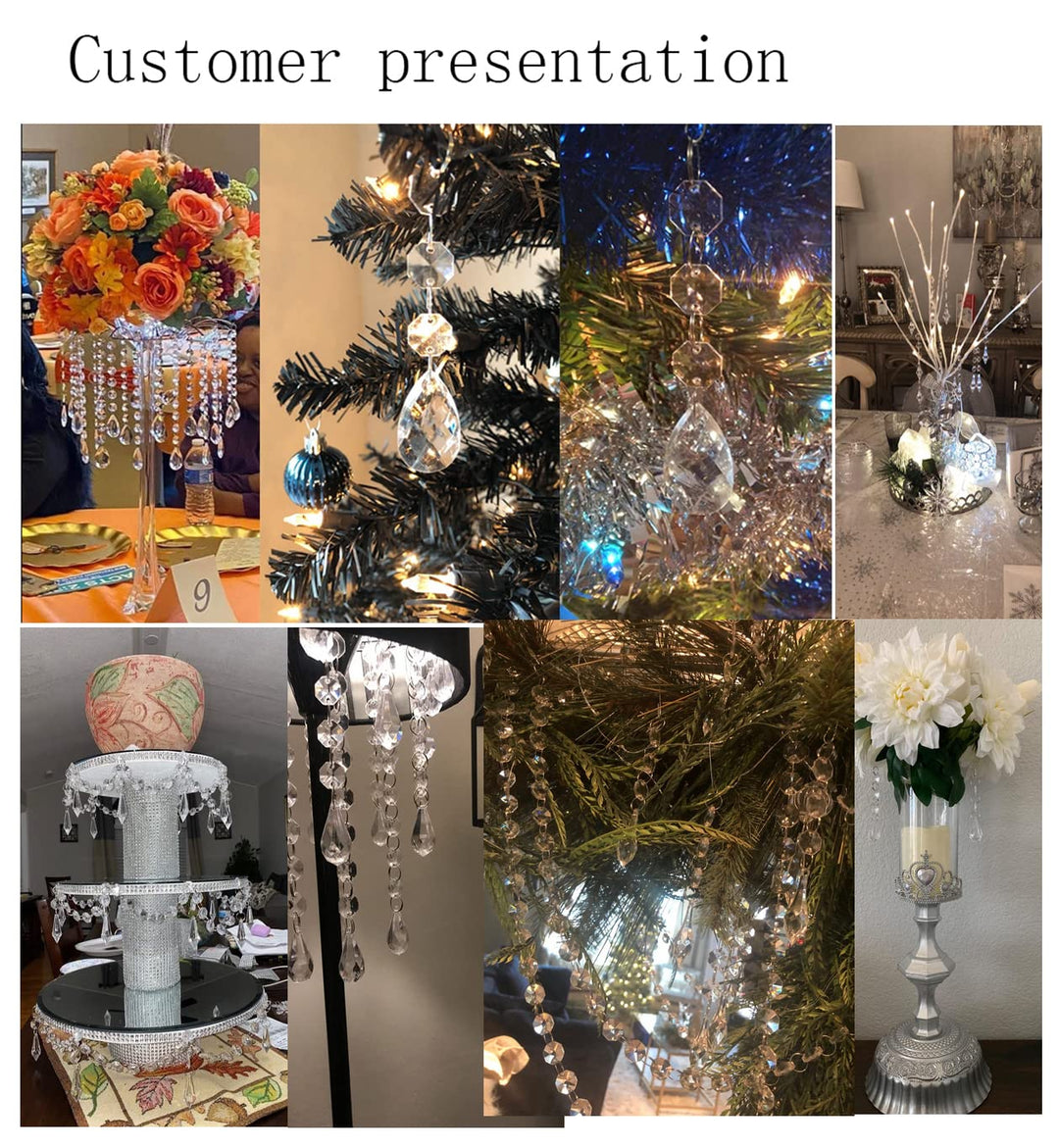 Hot 30PCS Acrylic Crystal Beads Garland Chandelier Hanging Wedding Party Celebration Decor (style 2)