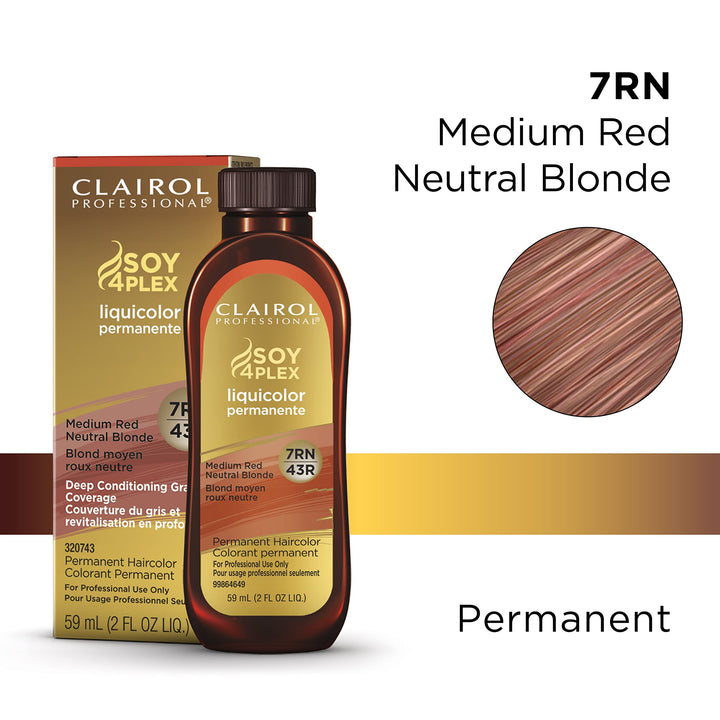 Permanent Liquicolor for Hair, 7rn Med Red Neutral Blonde, 2 Fl Oz
