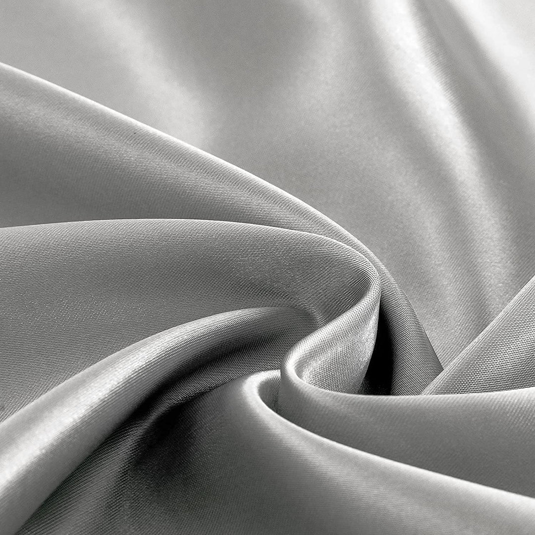 Homiest Light Grey Satin Fitted Sheet King Size Fitted 