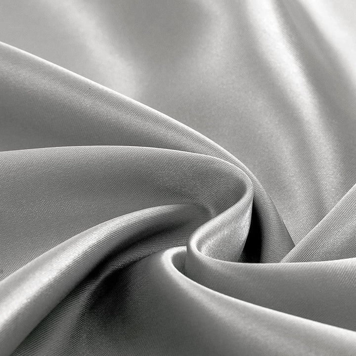 Homiest Light Grey Satin Fitted Sheet King Size Fitted 