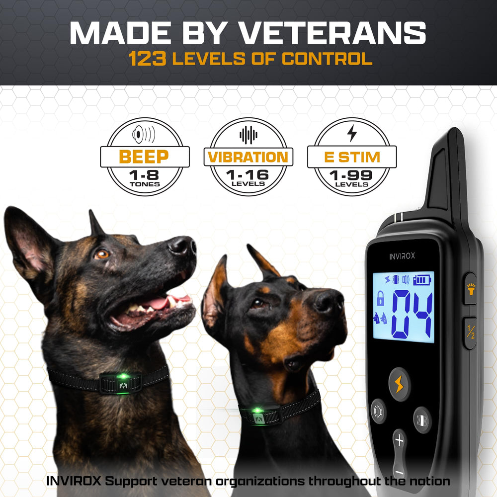 Dog Training Collar for Large Dog X2 [2025 Edition] 123 Levels Dog E Collars 1100yd Range, 100% Waterproof, Rechargeable Electric Dog Collars for Medium Dogs, E Collar for Large Dogs