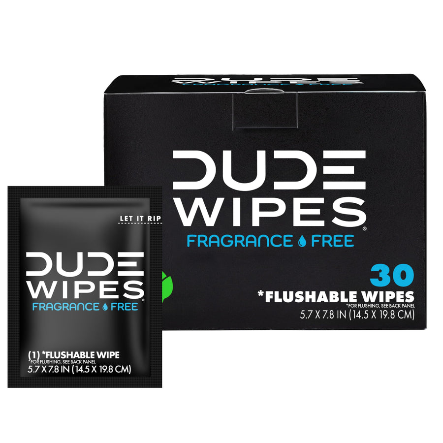 DUDE Wipes Flushable Single Wipes for Travel, Unscented