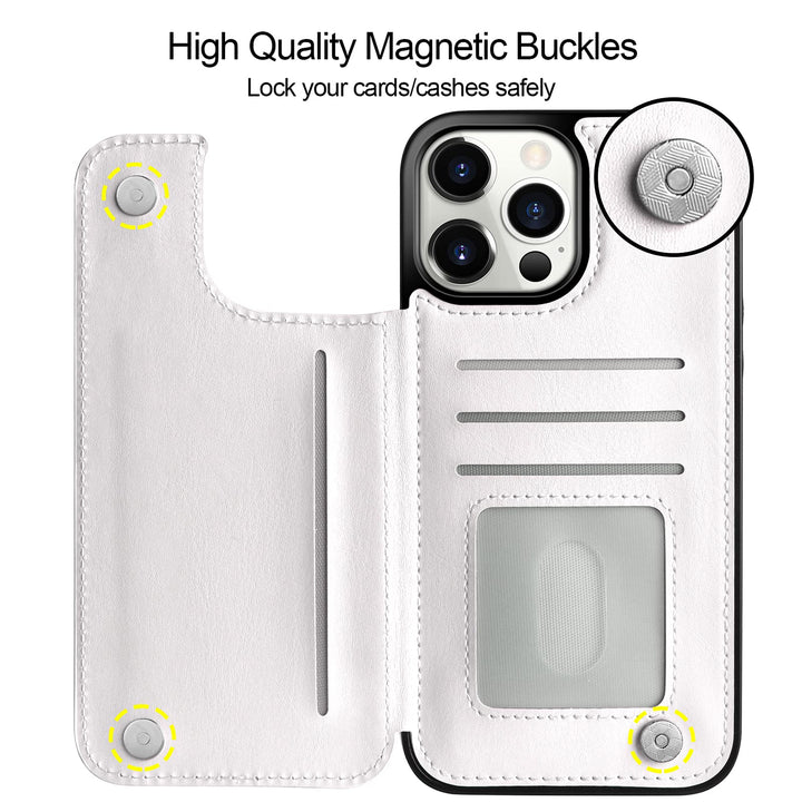 Wallet Case Compatible with iPhone 13 Pro MAX Case 5G 6.7-inch Slim Protective with Credit Card Slot Holder Flip Folio Soft PU Leather Magnetic Closure Cover, White