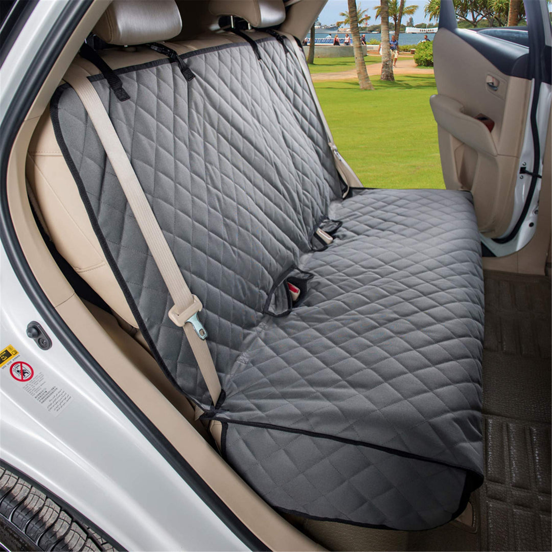 Bench Car Seat Cover Protector - Waterproof, Heavy-Duty and Nonslip Pet Car Seat Cover for Dogs with Universal Size Fits for Vehicles, Trucks &amp; SUVs(Grey)