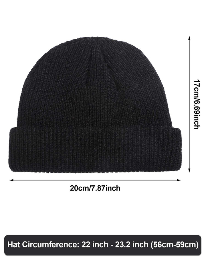 SATINIOR 2 Pcs Trawler Beanie Watch Hat Roll up Edge Skullcap Fisherman Beanie Unisex Cap Winter Warm