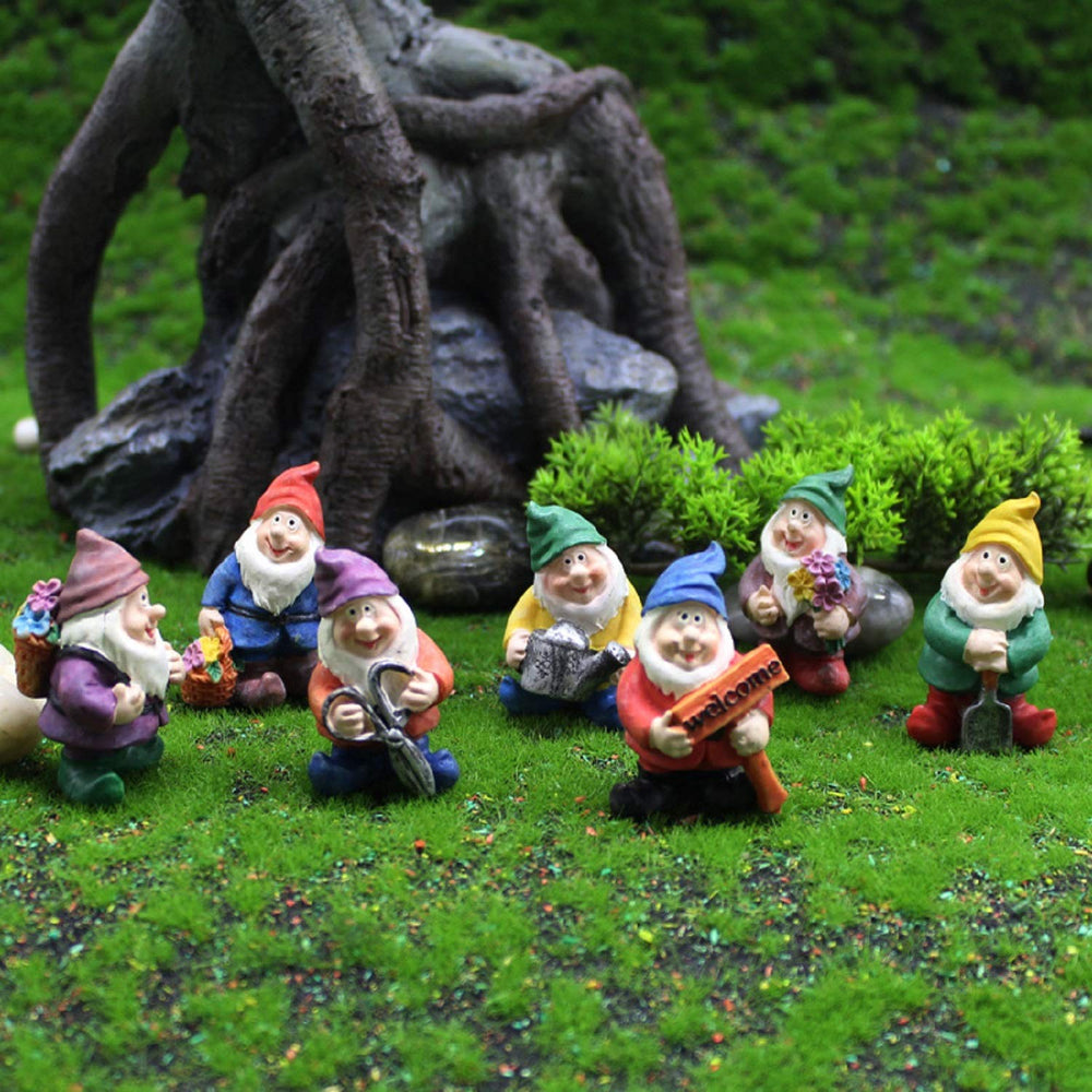 Mini Fairy Garden Accessories, Miniature Fairys Garden Gnome Kits for Kids Children, Small Tiny Gnomes Figurines Cast Decorations Ornaments Bulk for Outdoor DIY Decor