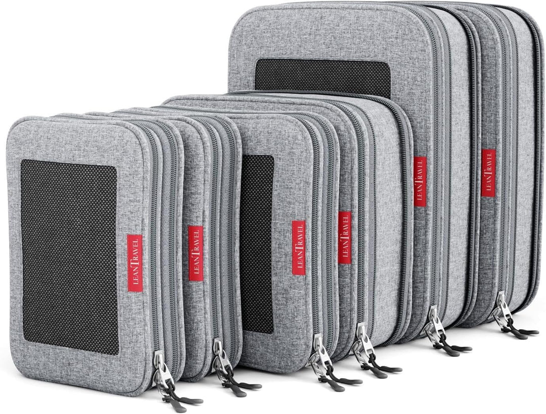 LeanTravel Compression Packing Cubes for Travel Organiz