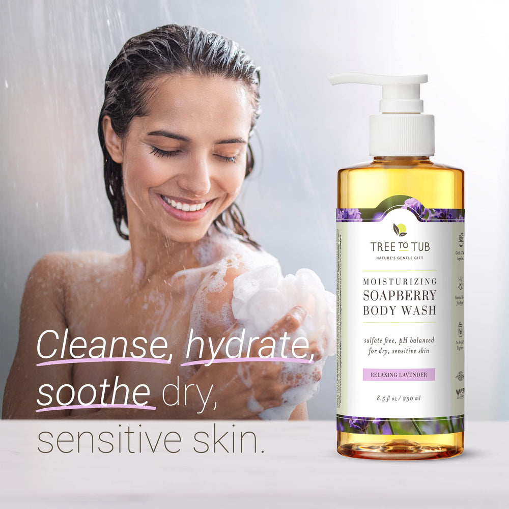 Lavender Body Wash for Sensitive Skin & Dry Skin - pH Balanced Moisturizing Body Wash, Hydrating Sulfate Free Vegan Body Soap for Women & Men w/Organic Shea Butter, All Natural Aloe Vera