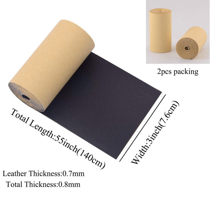 Leather Repair Patch Tape for Couches 2packs kit 3X55inch Self-Adhesive refinisher cuttable for Furniture Sofa Vinyl Car Seats Couch Chairs Shoes First Aid Patch Fix(Beige Yellow, 3X55 inch)