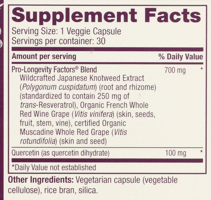 Reserveage Organics The World&#39;s Finest Resveratrol 250 Mg, 30 Caps