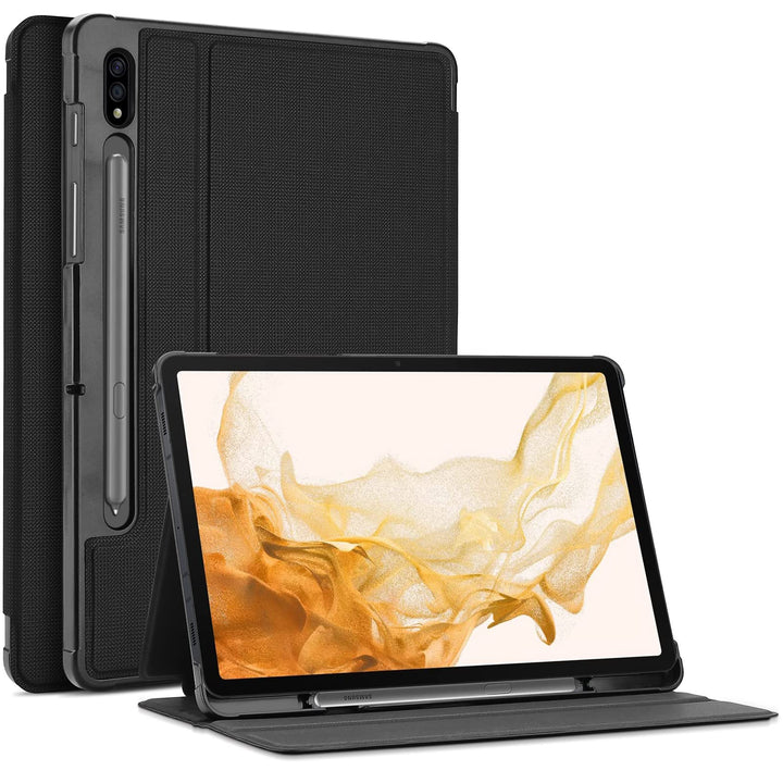 Case for Galaxy Tab S7 FE 5G 2021/S8 Plus 2022/S7 Plus 2020 12.4 inch with S Pen Holder, Smart Cover for 12.4 Samsung Galaxy Tablet (SM-X800 X806 T730 T736 T970 T975 T976 T978) -Black