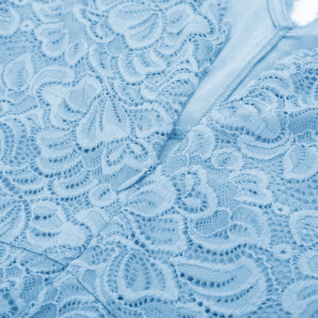 Formal Dresses for Wedding Guest Blue Lace Cocktail Dre
