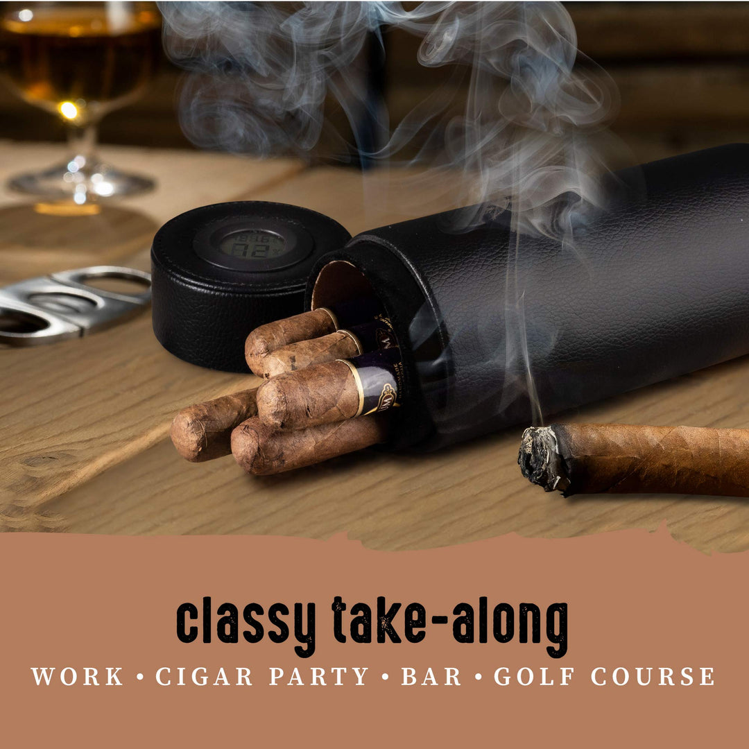 Cigar Case- Cigar Travel Case with Cigar Accessories, Cigar Case for Men Cigar Humidor, Airtight Seal- Cigar Gifts for Men, Travel Cigar Humidor Case (1 Count (Pack of 1))