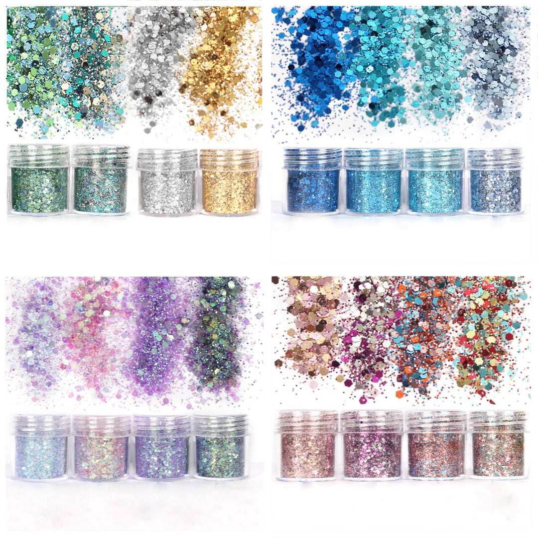 Unime Body Glitter 16 Colors Chunky Glitter For Body Fa