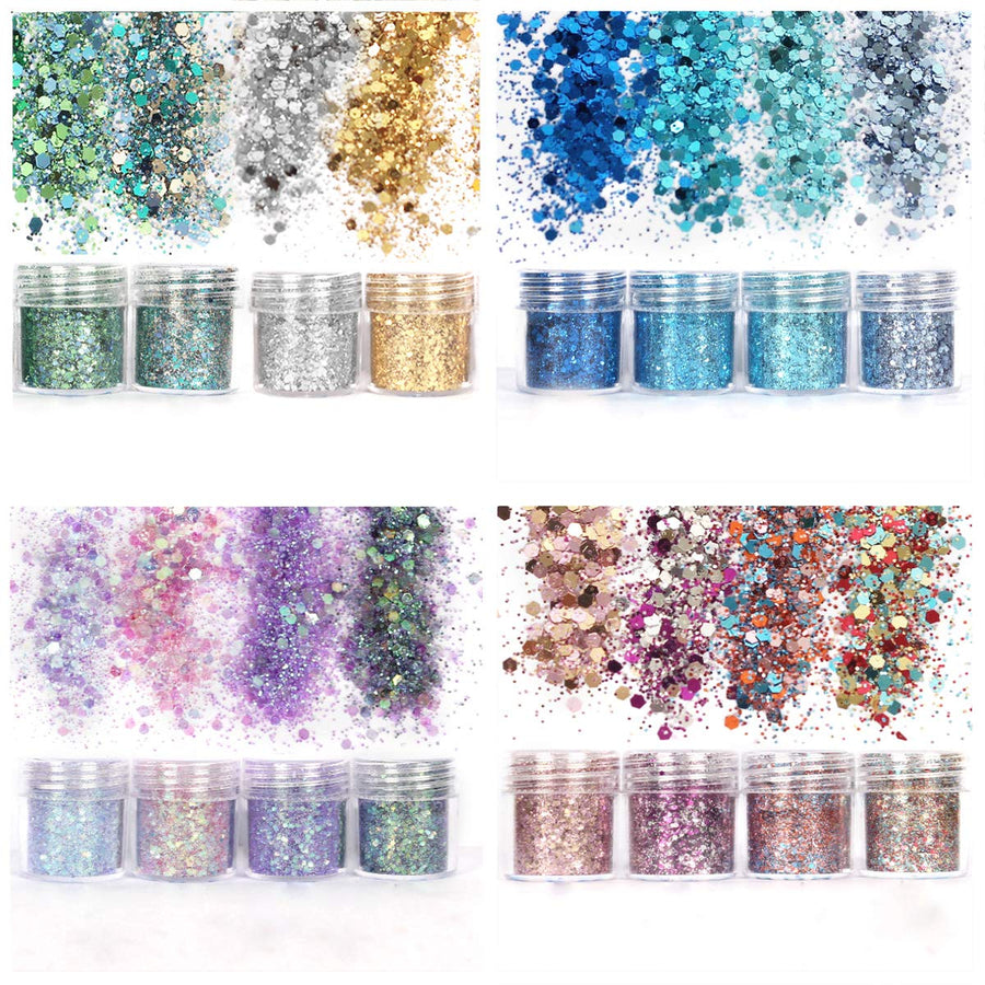 Unime Body Glitter 16 Colors Chunky Glitter For Body Fa