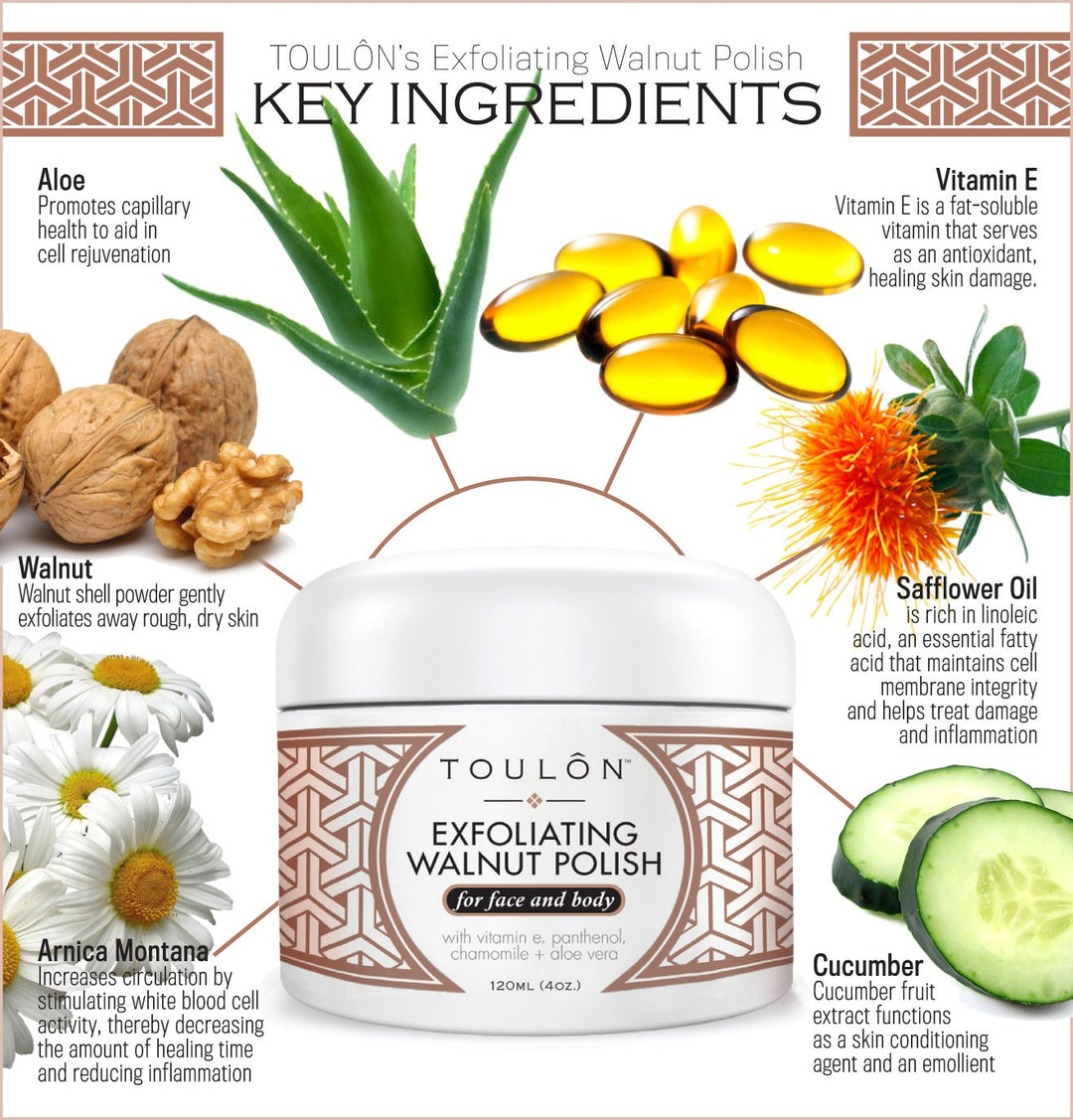 Natural Exfoliating Facial Scrub. Exfoliator Walnut Scr