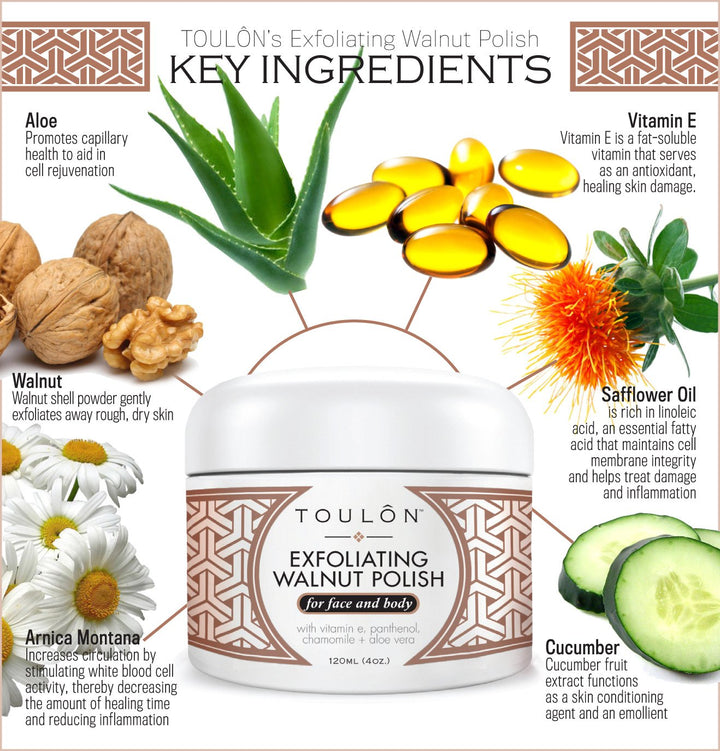 Natural Exfoliating Facial Scrub. Exfoliator Walnut Scr