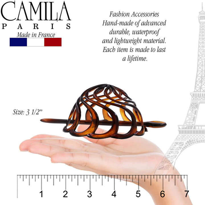 Paris CP16 French woman Hair Accessories (3 1/2) Hair Bun Ponytail Holder. Hair Updo Bun Cover Cap. Strong and Durable Hair Ornaments. Made in France