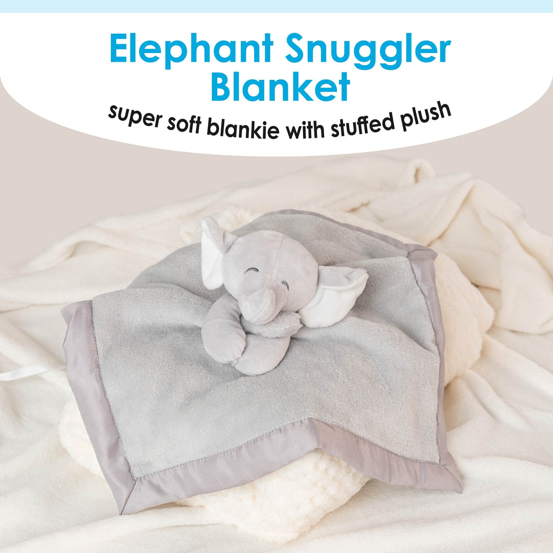 Carter&#39;s Elephant Plush Stuffed Animal Snuggler Lovey Security Blanket - Gray