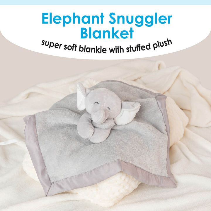 Carter&#39;s Elephant Plush Stuffed Animal Snuggler Lovey Security Blanket - Gray
