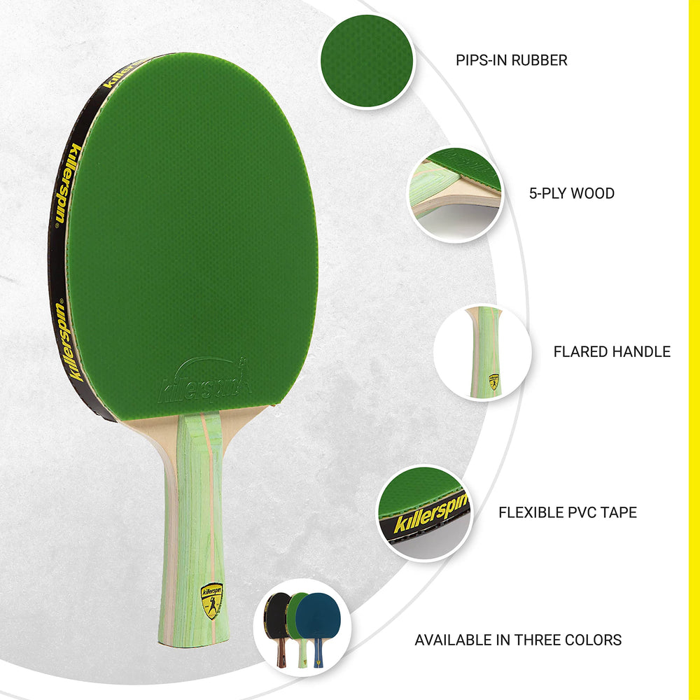 JET200 Ping Pong Paddle, Table Tennis Racket, Table Tennis Equipment for Beginners, Table Tennis Paddle with Wood Blade, Jet Basic Rubber Grips