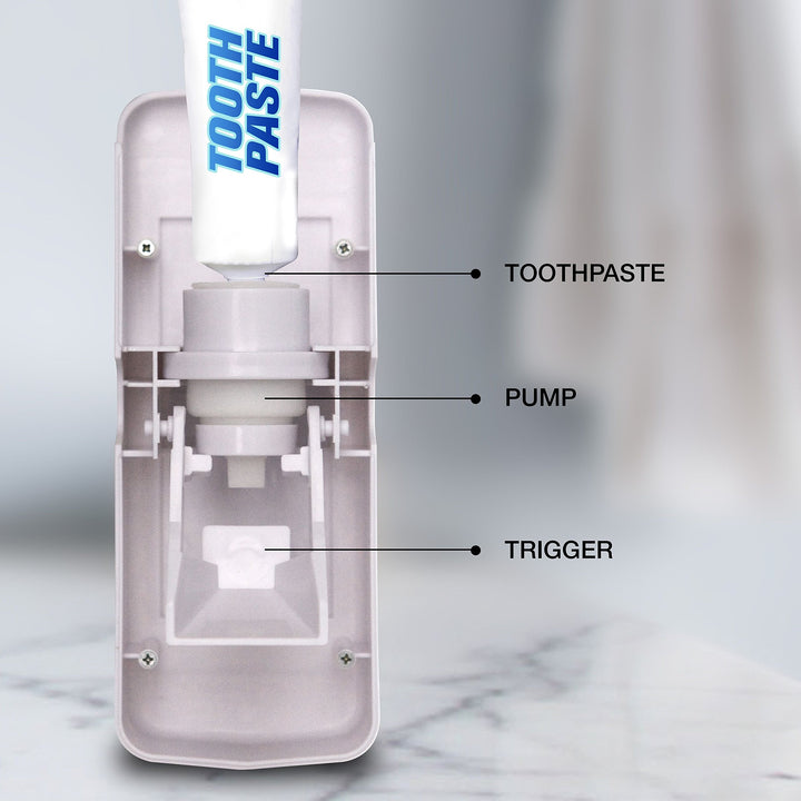 Press 2 Paste - Hands Free Automatic Toothpaste Dispenser and Toothbrush Holder