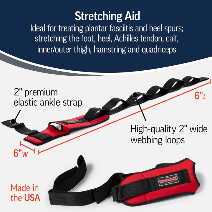 The Original Stretch-EZ, USA Made Top Choice Plantar Fasciitis Stretcher, Hamstring Stretch Strap and Achilles Tendon Stretcher, Stretching Strap for Physical Therapy