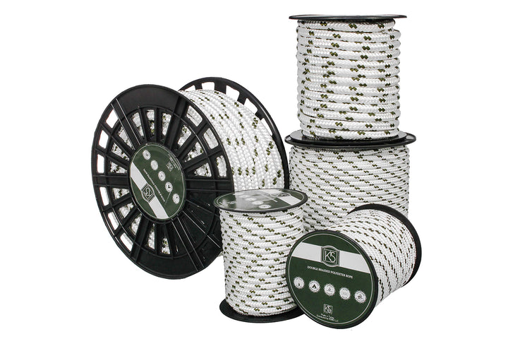 Premium Quality Double Braided Nylon Polyester Rope 6 MM (1/4 inch 60 ft) - Boat, Docking, Anchor - Heavy-Duty Extra Strength - Multi-Purpose, Sailing, Crafting, Camping, Marine - Made in Turkey