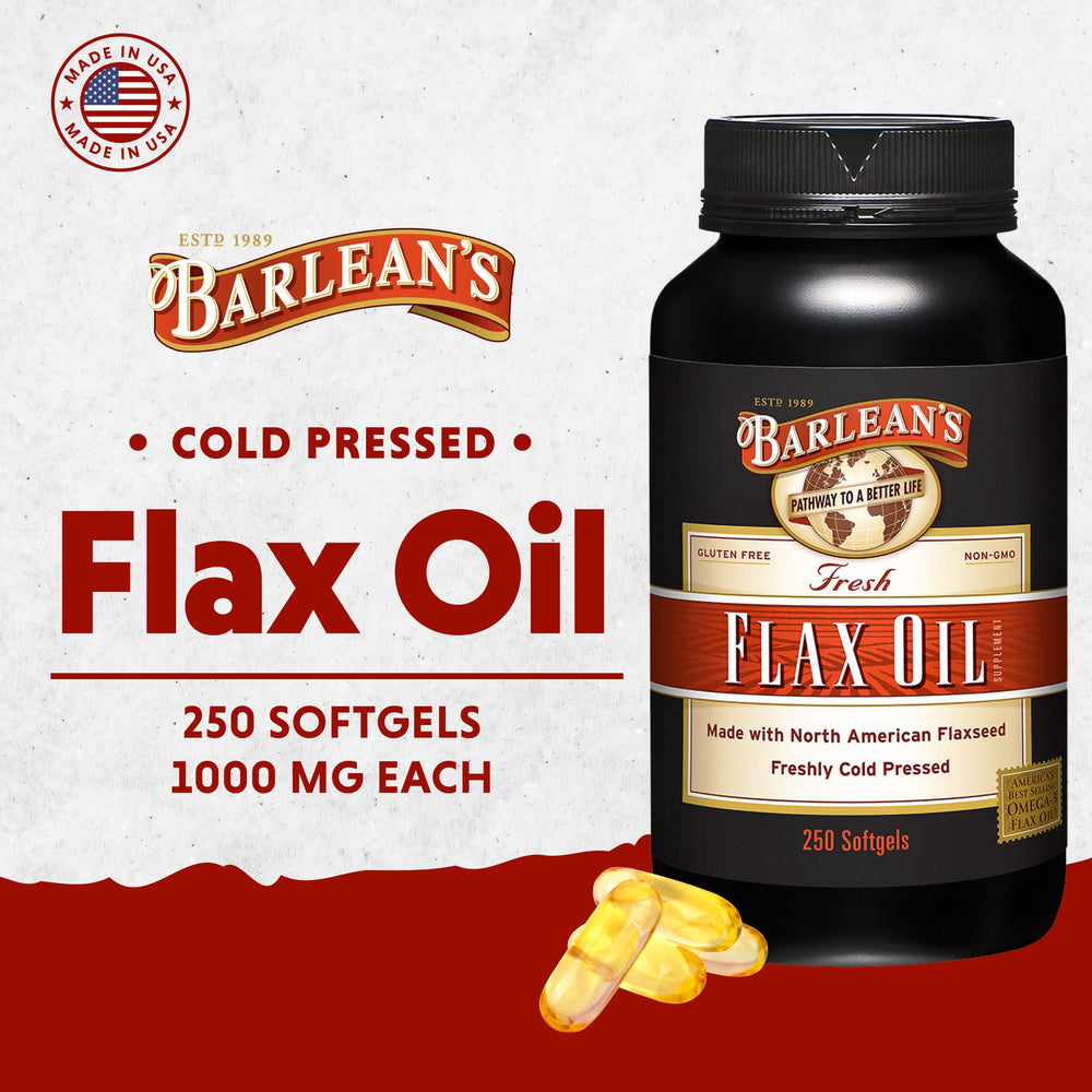 Flaxseed Oil Softgels, Cold-Pressed Flax Seed Supplement with 1,650 mg ALA Omega-3 Fatty Acids, 1000mg, 250 ct
