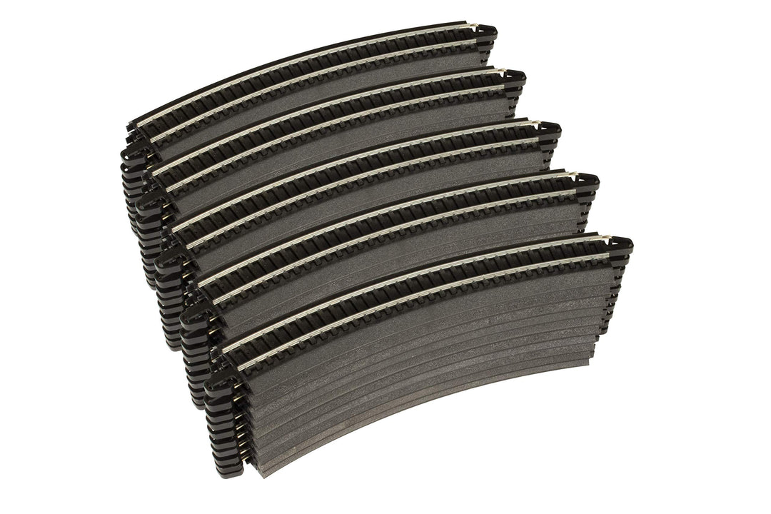 Bachmann Trains - Snap-Fit E-Z TRACK 18” RADIUS CURVED TRACK - BULK (50 pcs) - STEEL ALLOY Rail With Black Roadbed - HO Scale