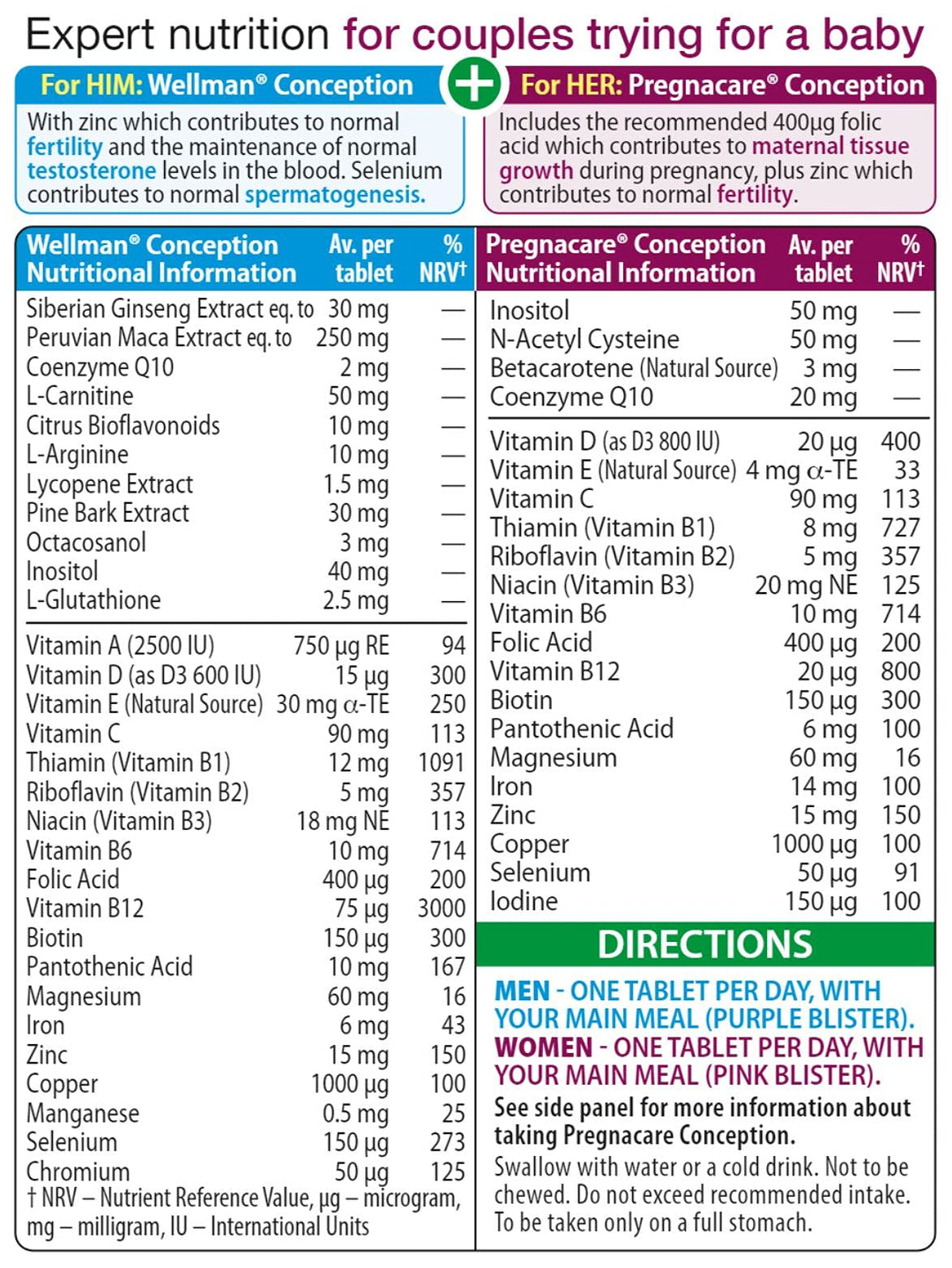 Vitabiotics - - His &amp; Her Conception - 2x30 Tablets