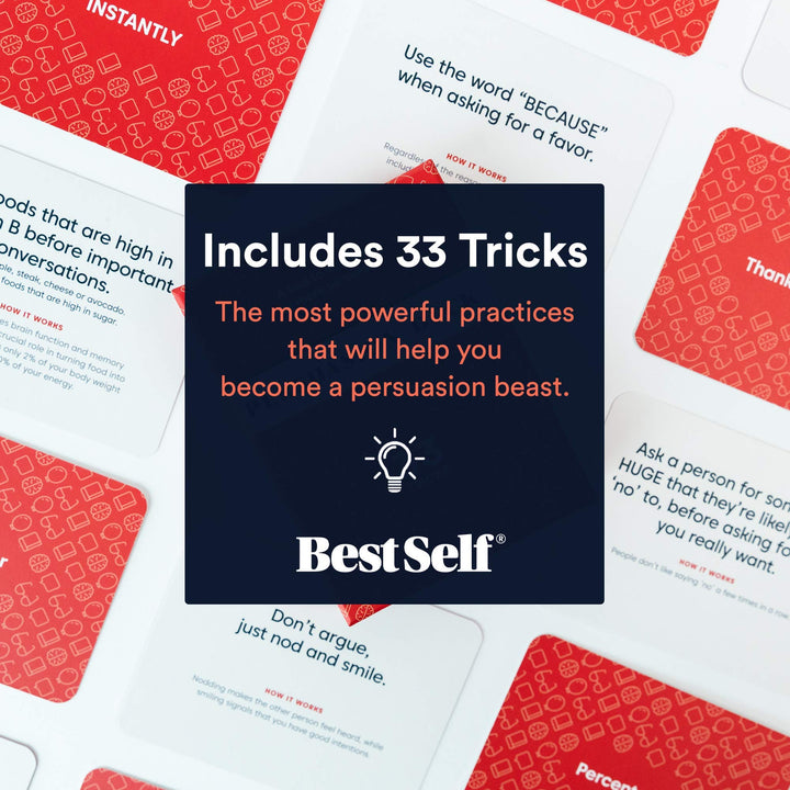 BestSelf Persuasion Deck - Persuasion Skill Cards to Master Persuasion Tricks with 33 Prompts