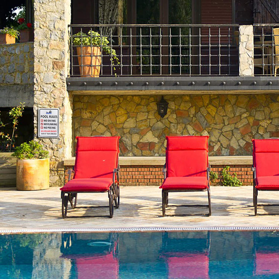 Kichwit Pool Signs for Outside, Pool Rules Sign for Out