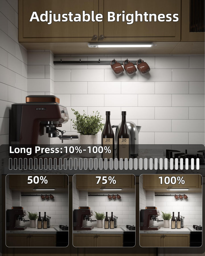 Under Cabinet Lights Motion Sensor: 66-Led Closet Light Wireless Magnetic Counter for Kitchen 1000mAh USB Rechargeable Led Wardrobe Stairs Hallway Indoor 9.0 inch 2Pcs